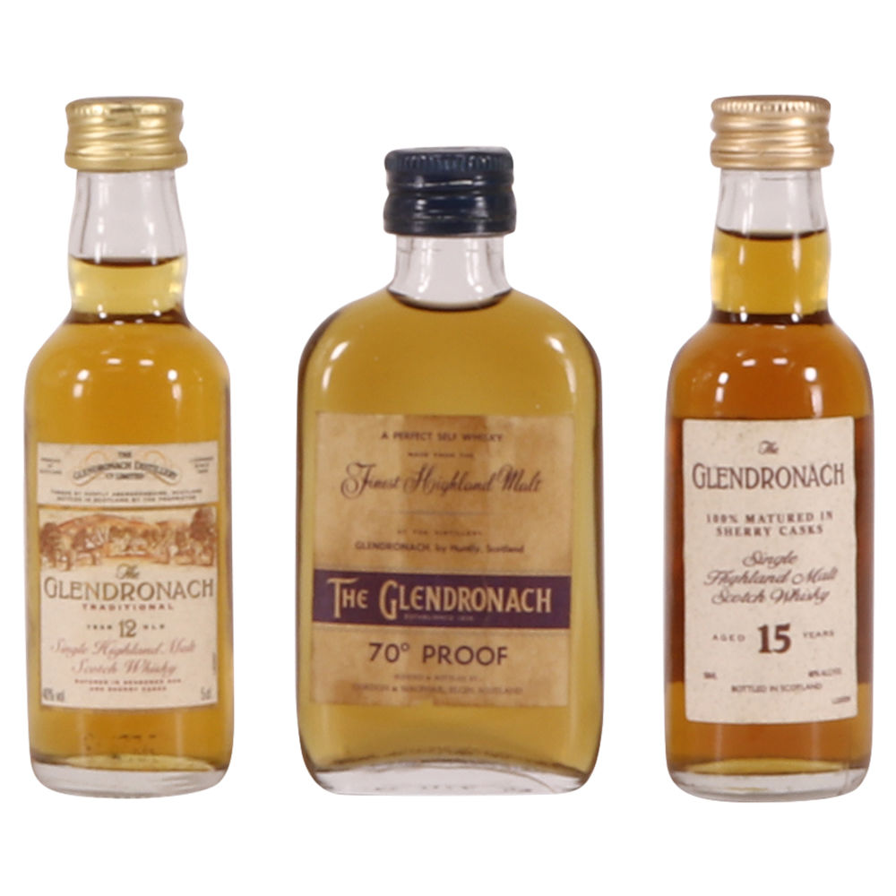 Glendronach Minis - 70 Proof, 15 & 12 Year Old