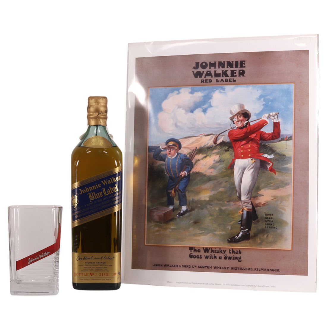 Johnnie Walker - Blue Label  (With Glass & Print)