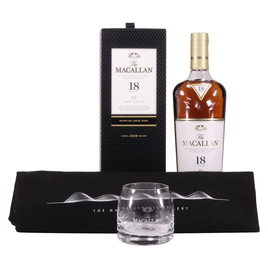 Macallan - 18 Year Old Sherry Oak - 2018 (with Glass & Bag)