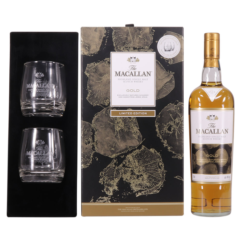 Macallan - Gold - Limited Edition with 2x Glasses