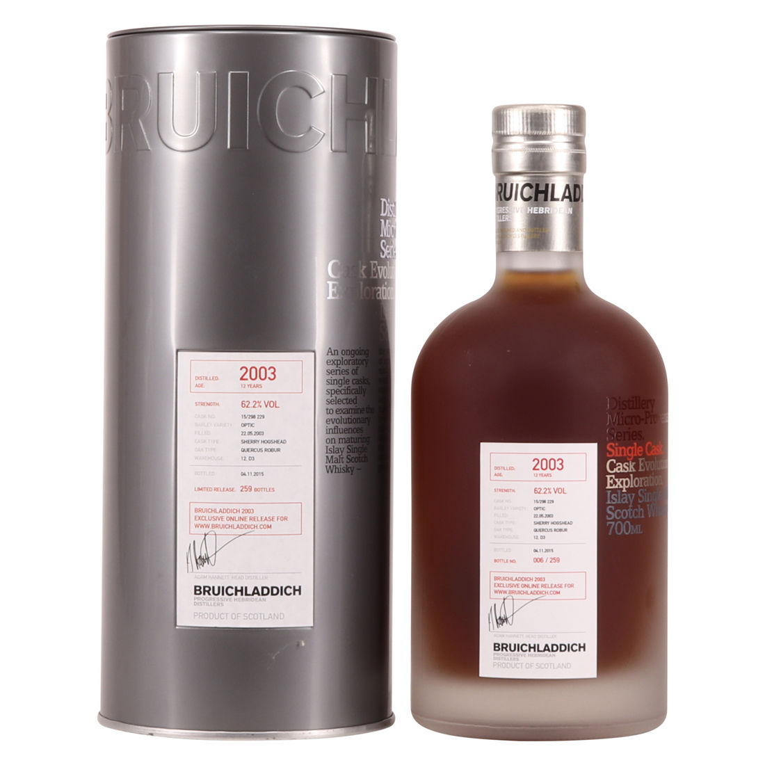 Bruichladdich - 2003 12 Year Old -  Micro Provenance #15/298 229