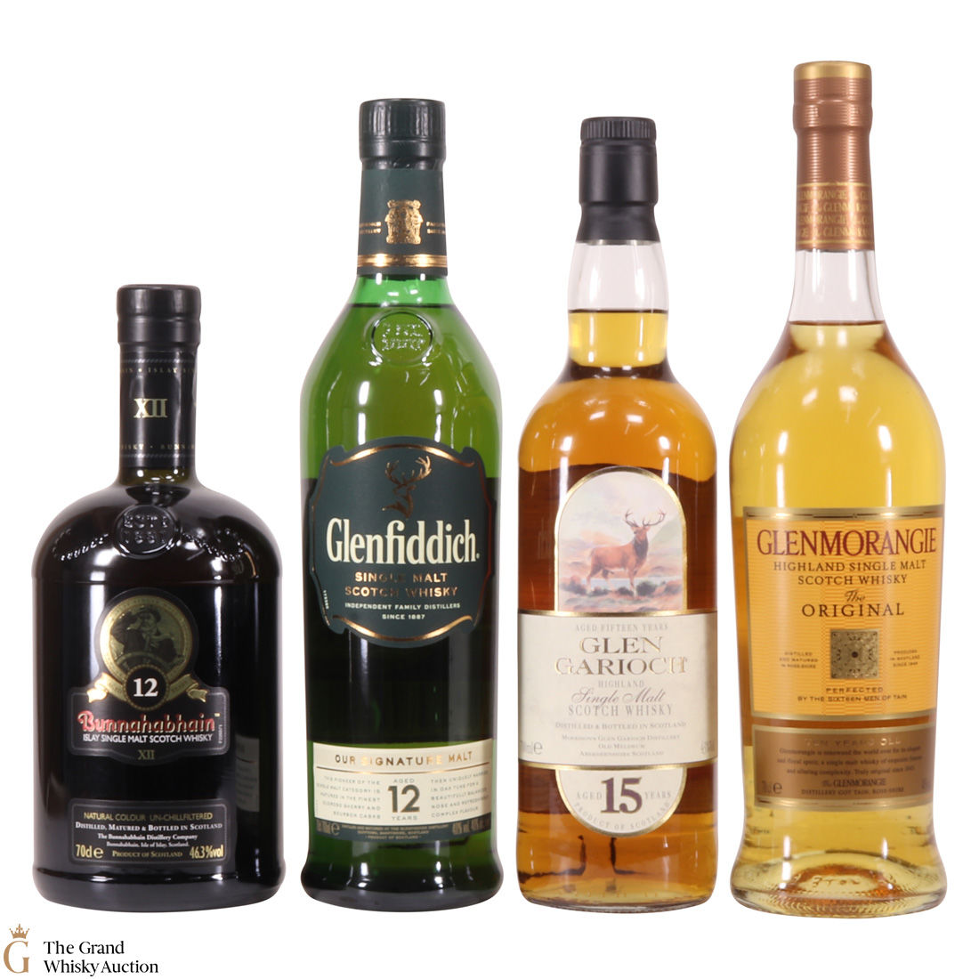 Bunnahabhain, Glen Garioch, Glenmorangie & Glenfiddich 