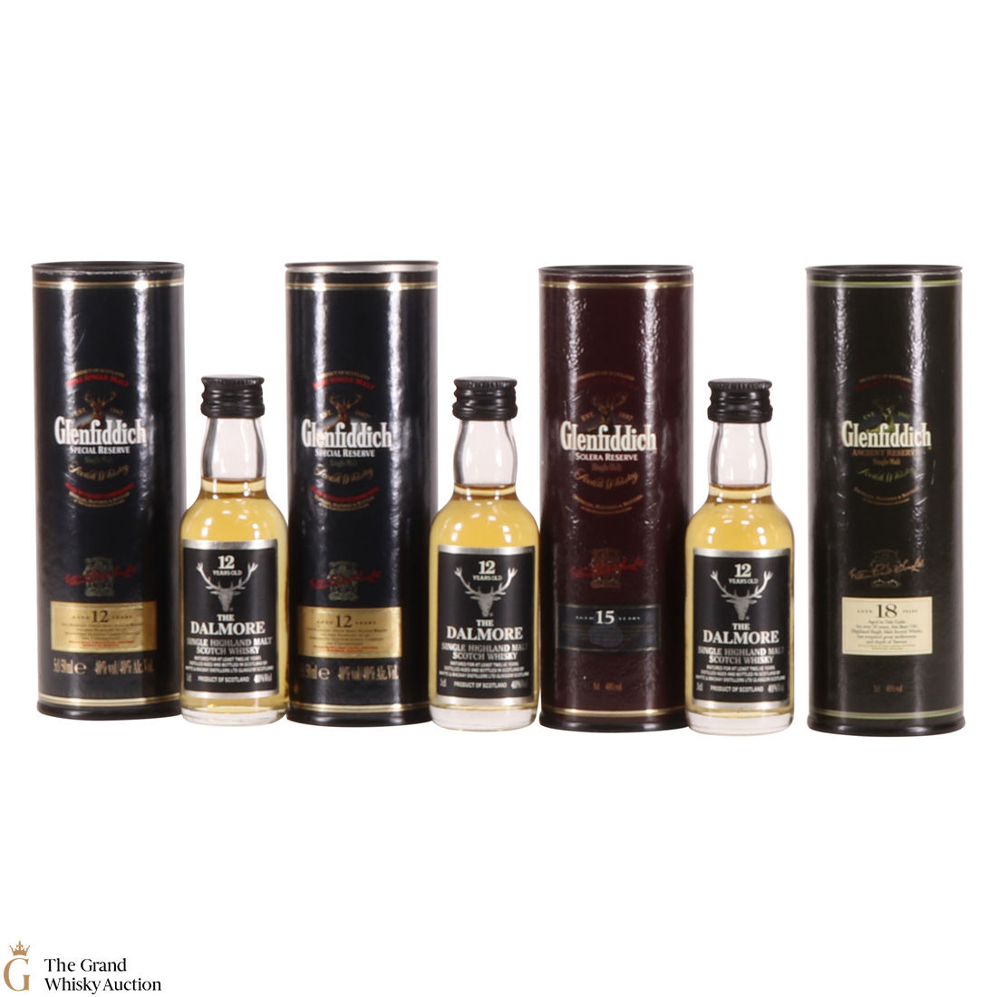 Glenfiddich Minis (4 x 5cl) & Dalmore Minis (3 x 3cl)