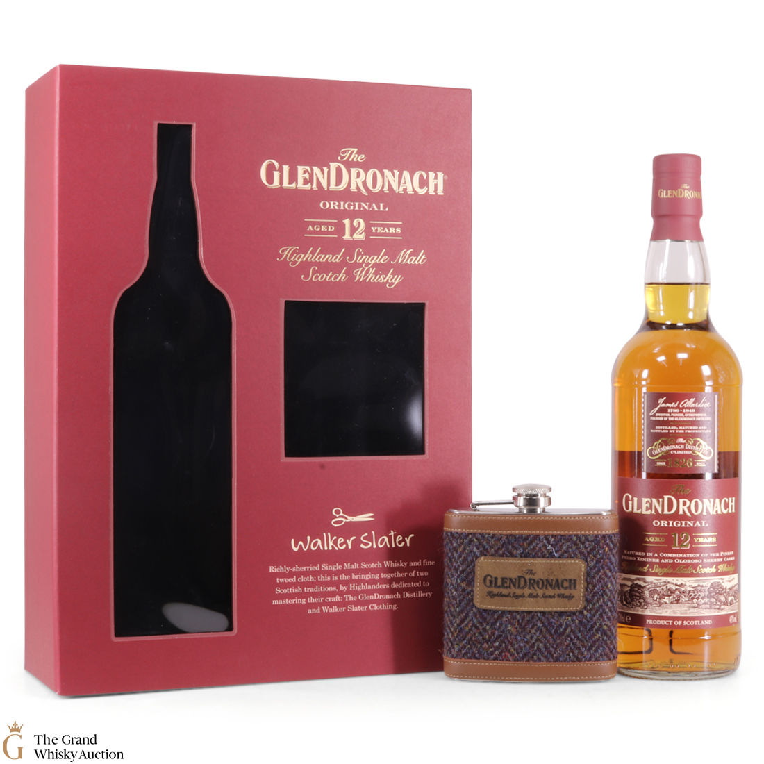 GlenDronach - 12 Year Old - Walker Slater Hip Flask Gift Pack