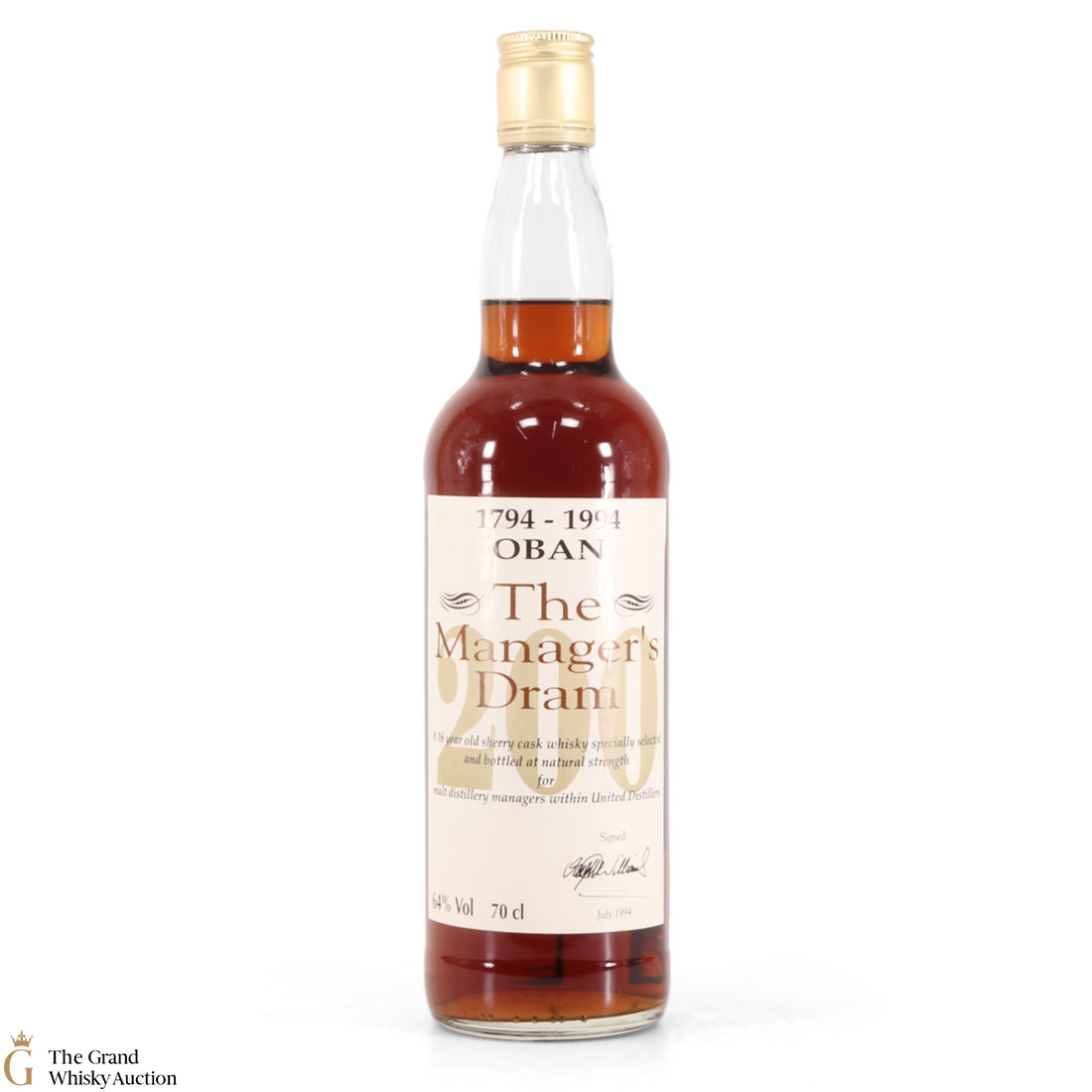 Oban - 16 Year Old - Managers Dram 1994 - 200th Anniversary