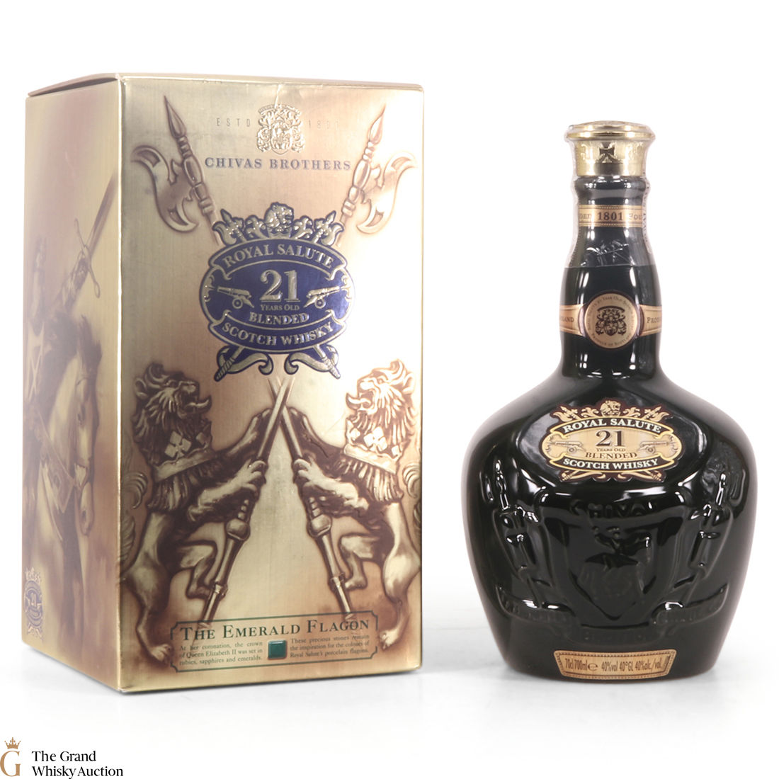 Chivas - 21 Year Old - Royal Salute - Emerald Flagon