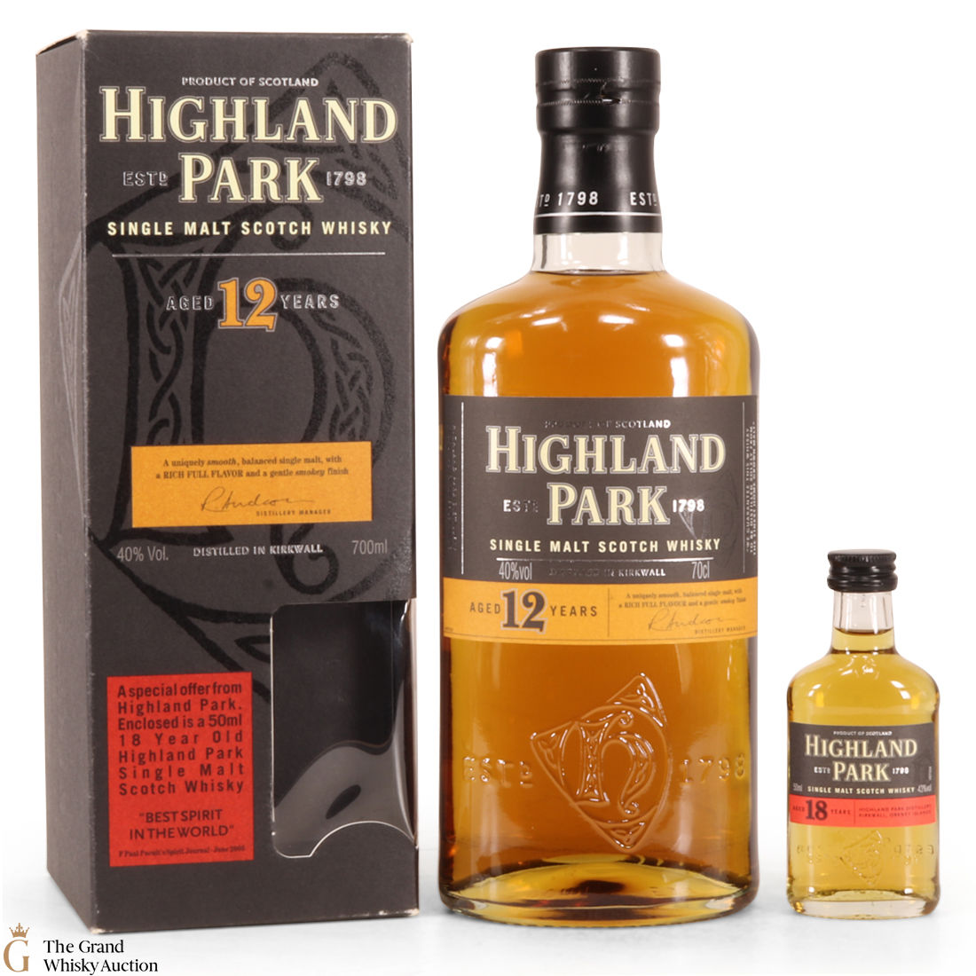 Highland Park - 12 Year Old (70cl) & 18 Year Old (5cl)