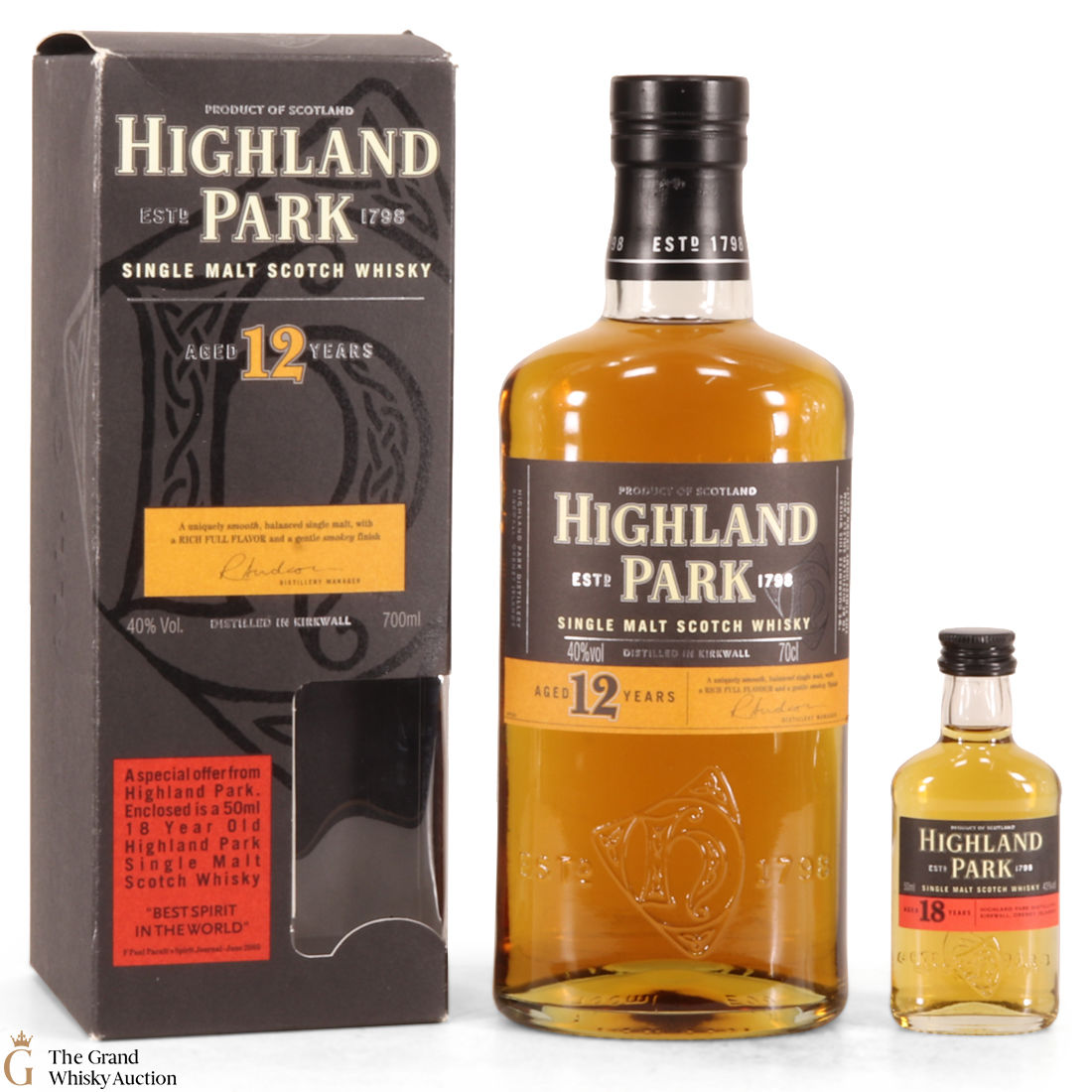 Highland Park - 12 Year Old (70cl) & 18 Year Old (5cl)