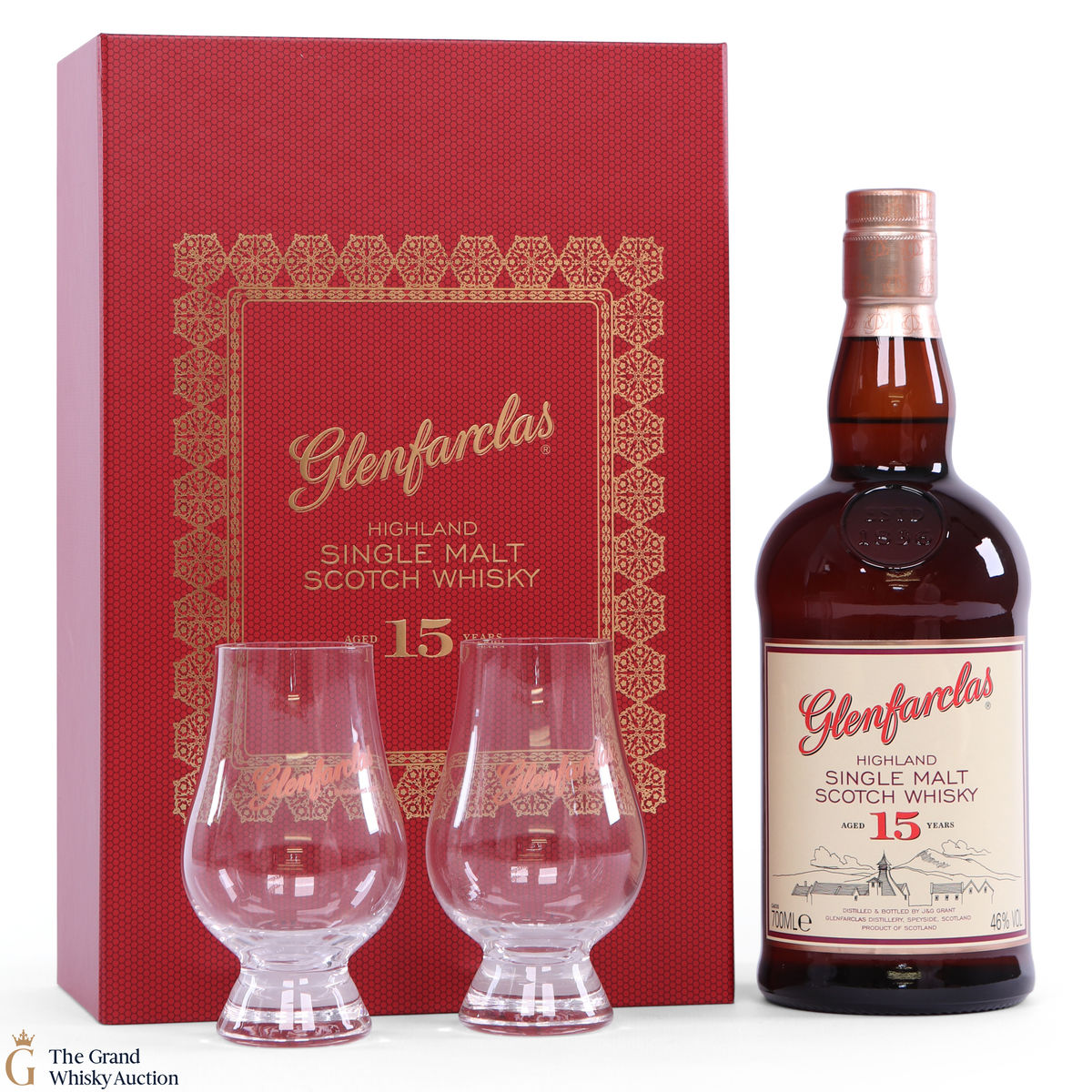 Glenfarclas - 15 Year old with 2x Glasses