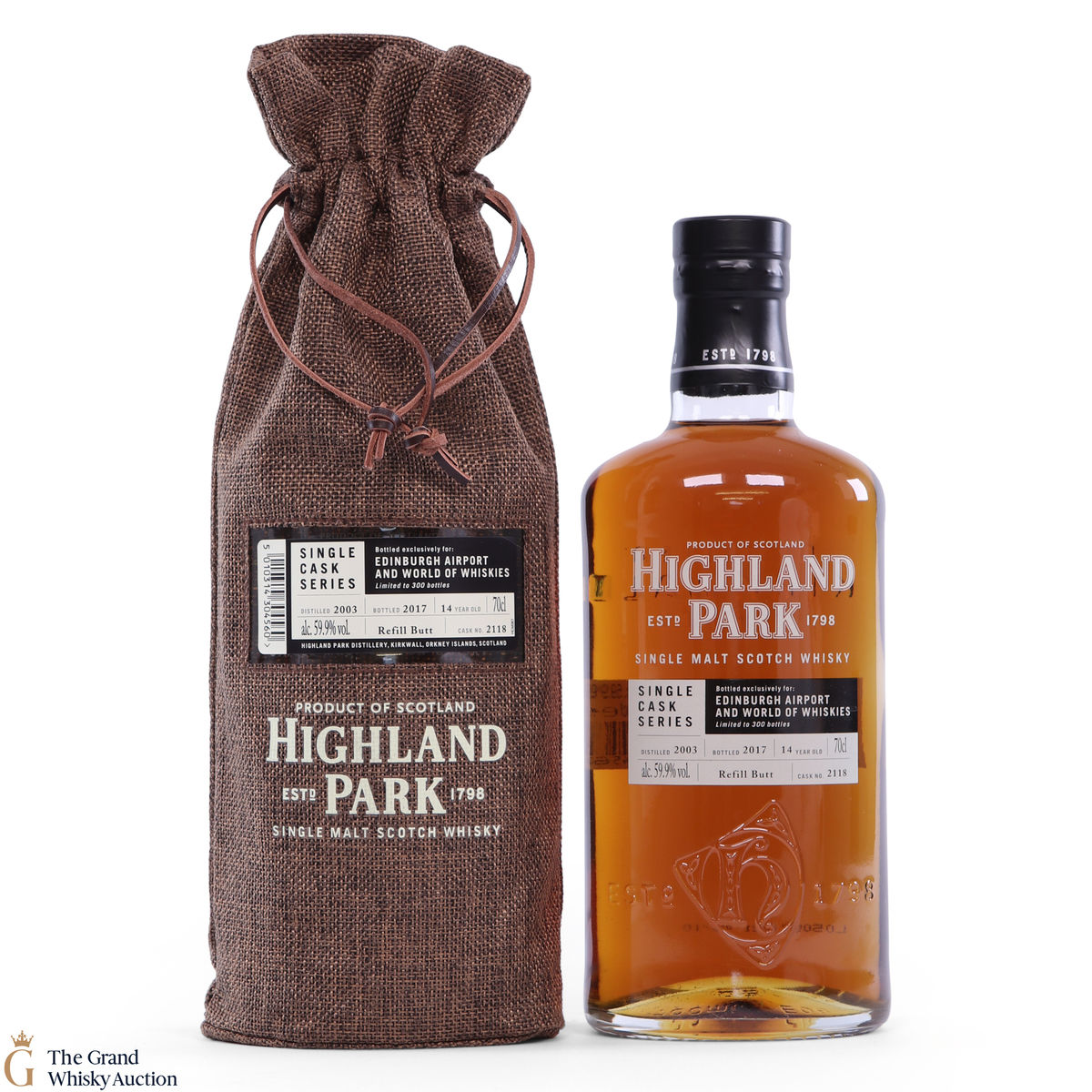 Highland Park - 14 Year Old - Single Cask #2118 - Edinburgh Airport and World of Whiskies
