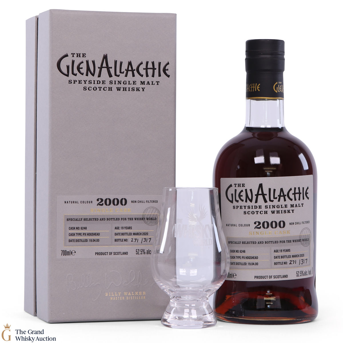 GlenAllachie - 19 Year Old 2000 PX Hogshead #6248 (With Glass)