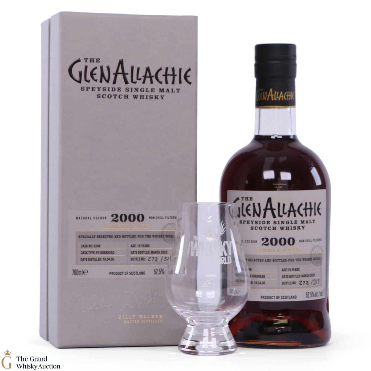 GlenAllachie - 19 Year Old 2000 PX Hogshead #6248 (With Glass)
