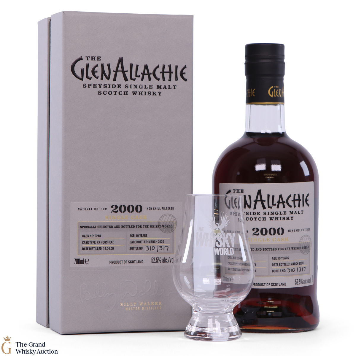 GlenAllachie - 19 Year Old 2000 PX Hogshead #6248 (With Glass)