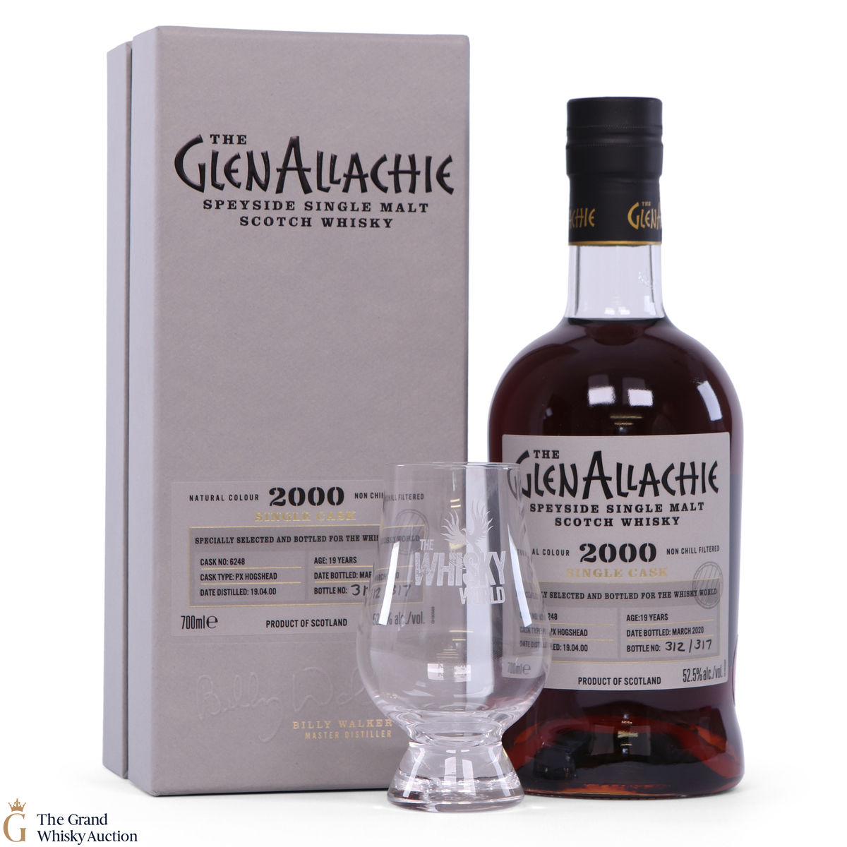 GlenAllachie - 19 Year Old 2000 PX Hogshead #6248 (With Glass)