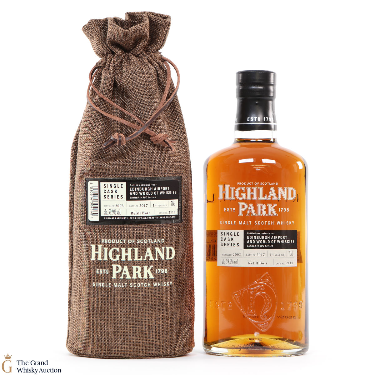 Highland Park - 14 Year Old - Single Cask #2118 - Edinburgh Airport and World of Whiskies