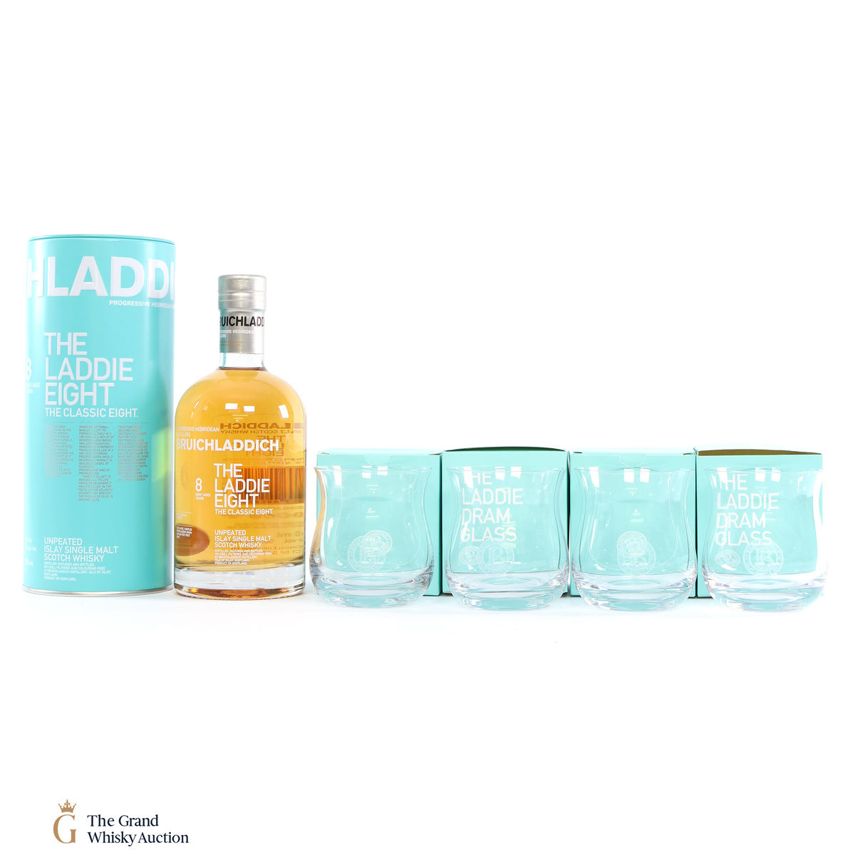 Bruichladdich - 8 Year Old Classic Laddie + 4 Glasses