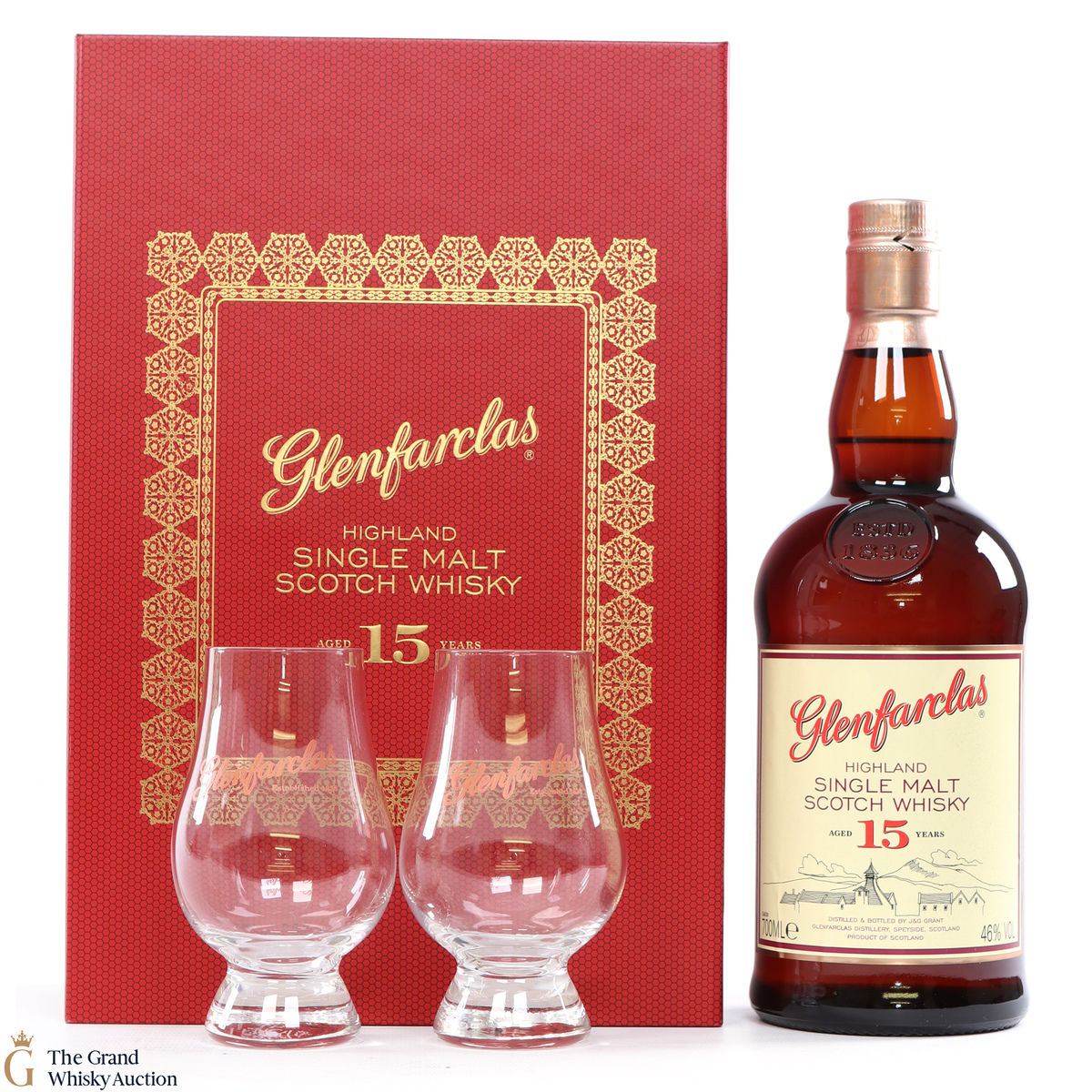 Glenfarclas - 15 Year old with 2x Glasses