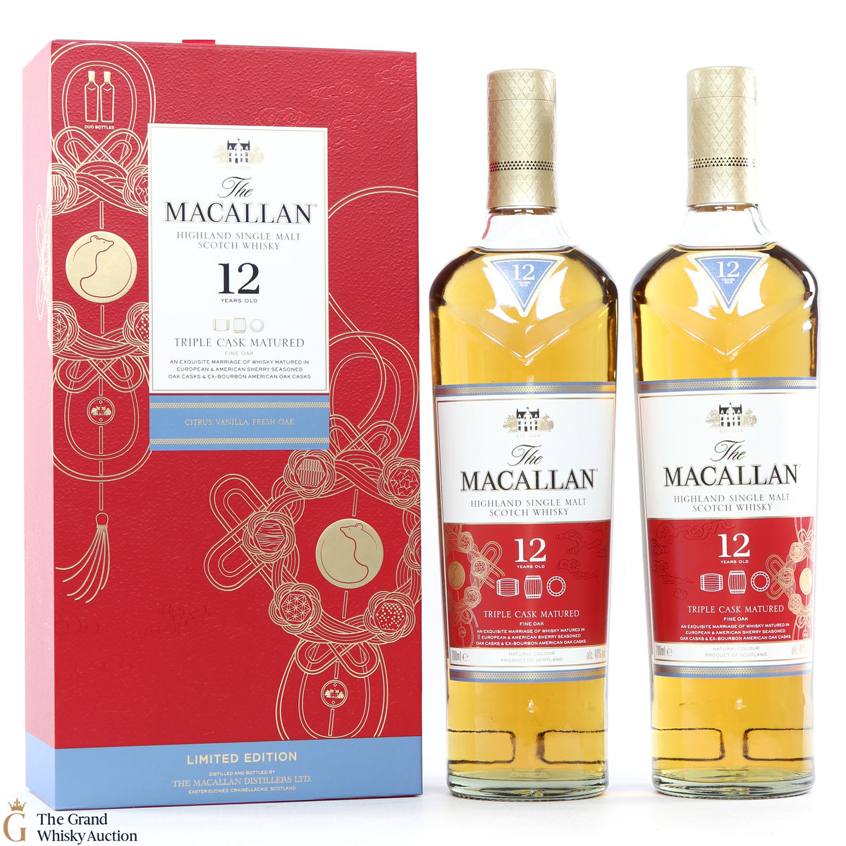Macallan - 12 Year Old - Fine Oak - Year of the Rat (2 x 70cl)