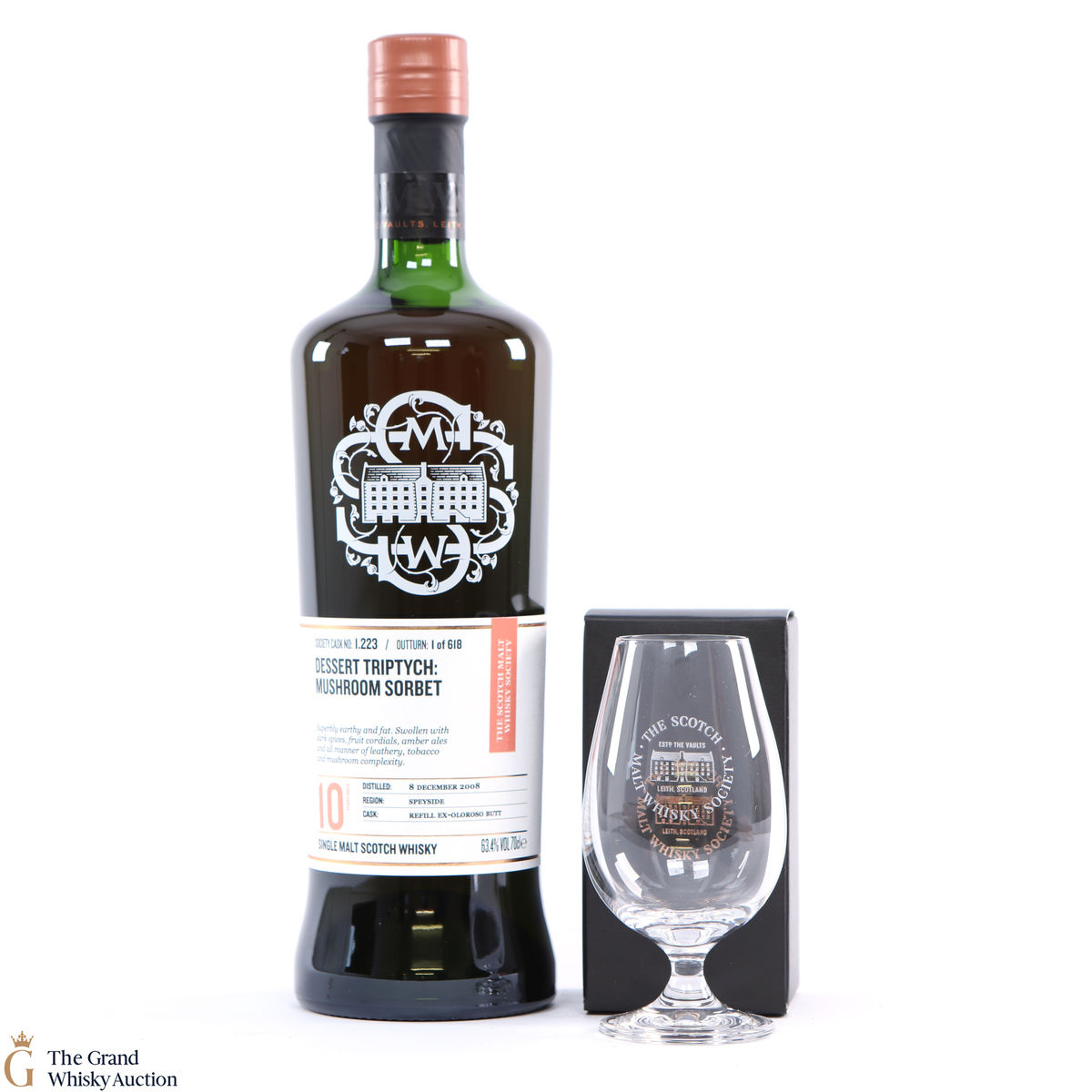 Glenfarclas - 10 Year Old SMWS 1.223 Dessert Triptych: Mushroom Sorbet + Glass