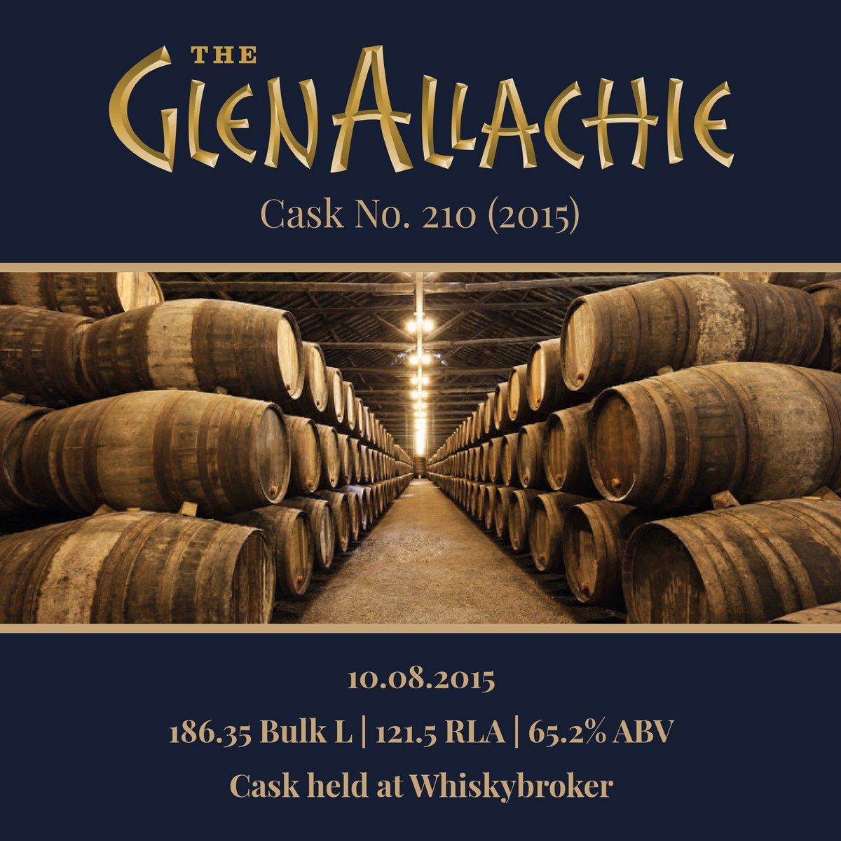 Glenallachie - 2015 Bourbon Barrel #210 - 186.35 Bulk L 65.2% | Held In Bond