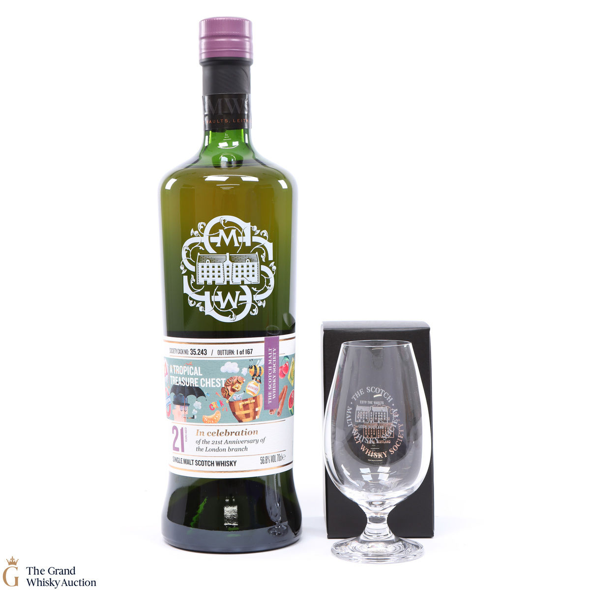 Glen Moray - 21 Year Old SMWS 35.243 - 21st Anniversary London Branch + Glass