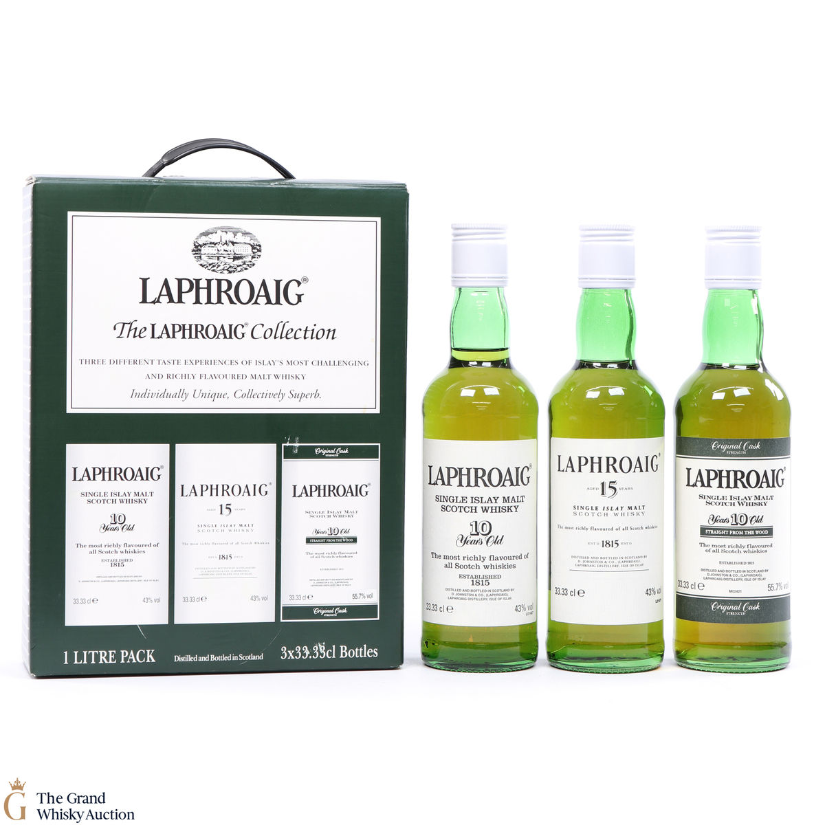 The Laphroaig Collection -  2 x 10 Year Old, 15 Year Old (3 x 33.33cl)