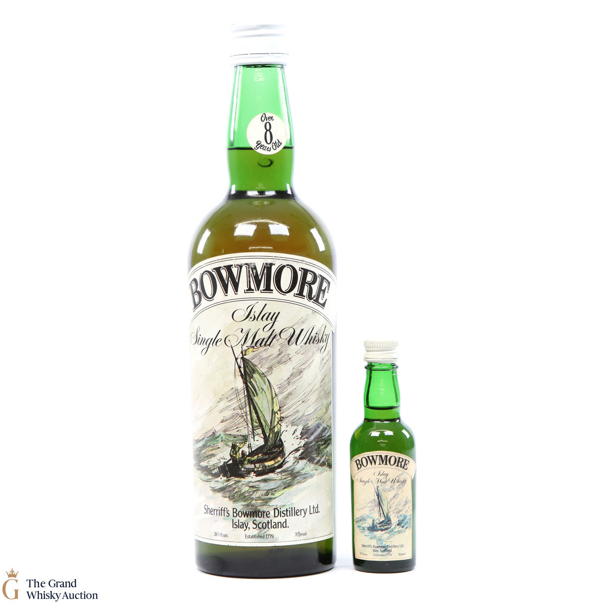 Bowmore - 8 Year Old - Sherriff's (1970s) + Mini