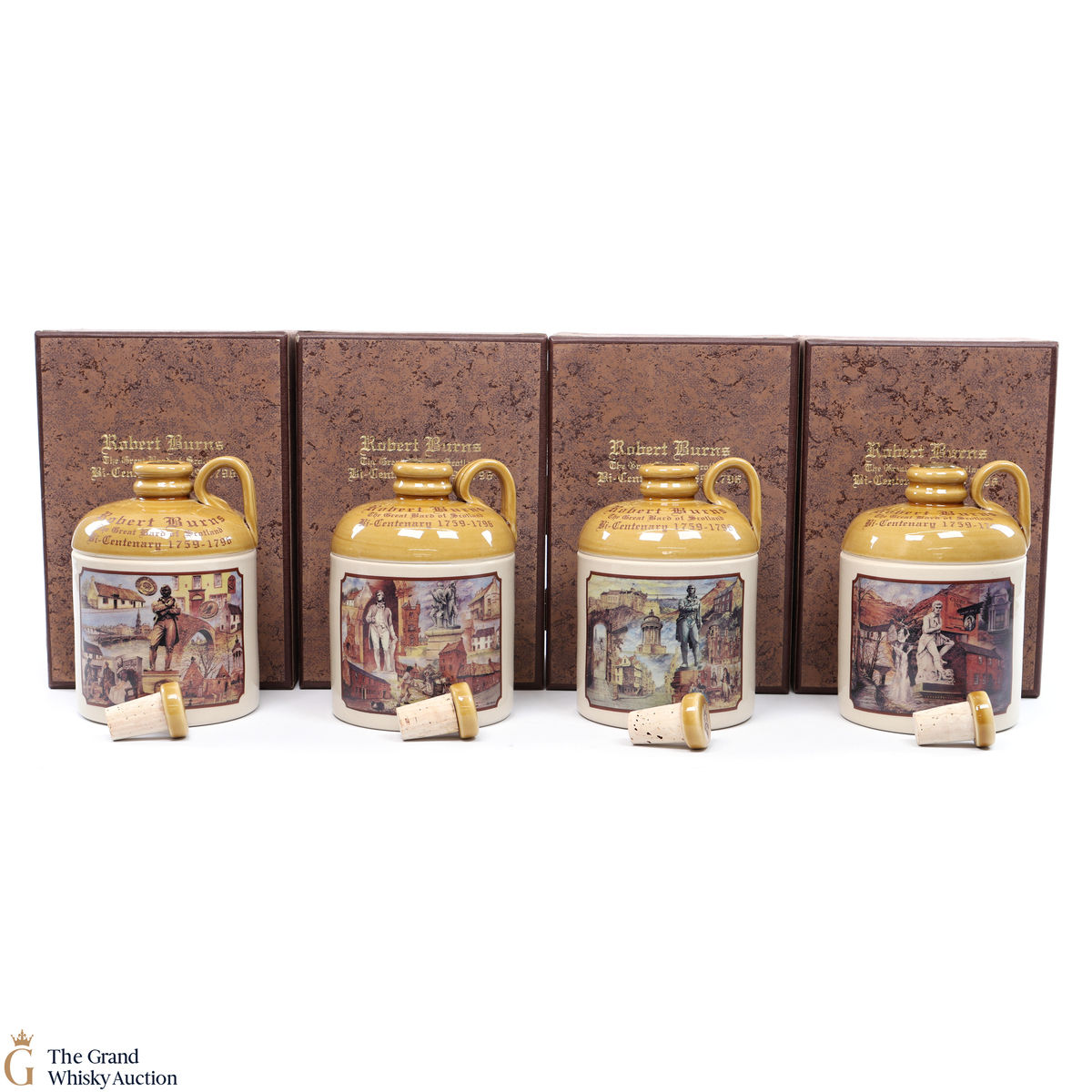 Robert Burns Bi-centenary Commemorative Decanters 1-4