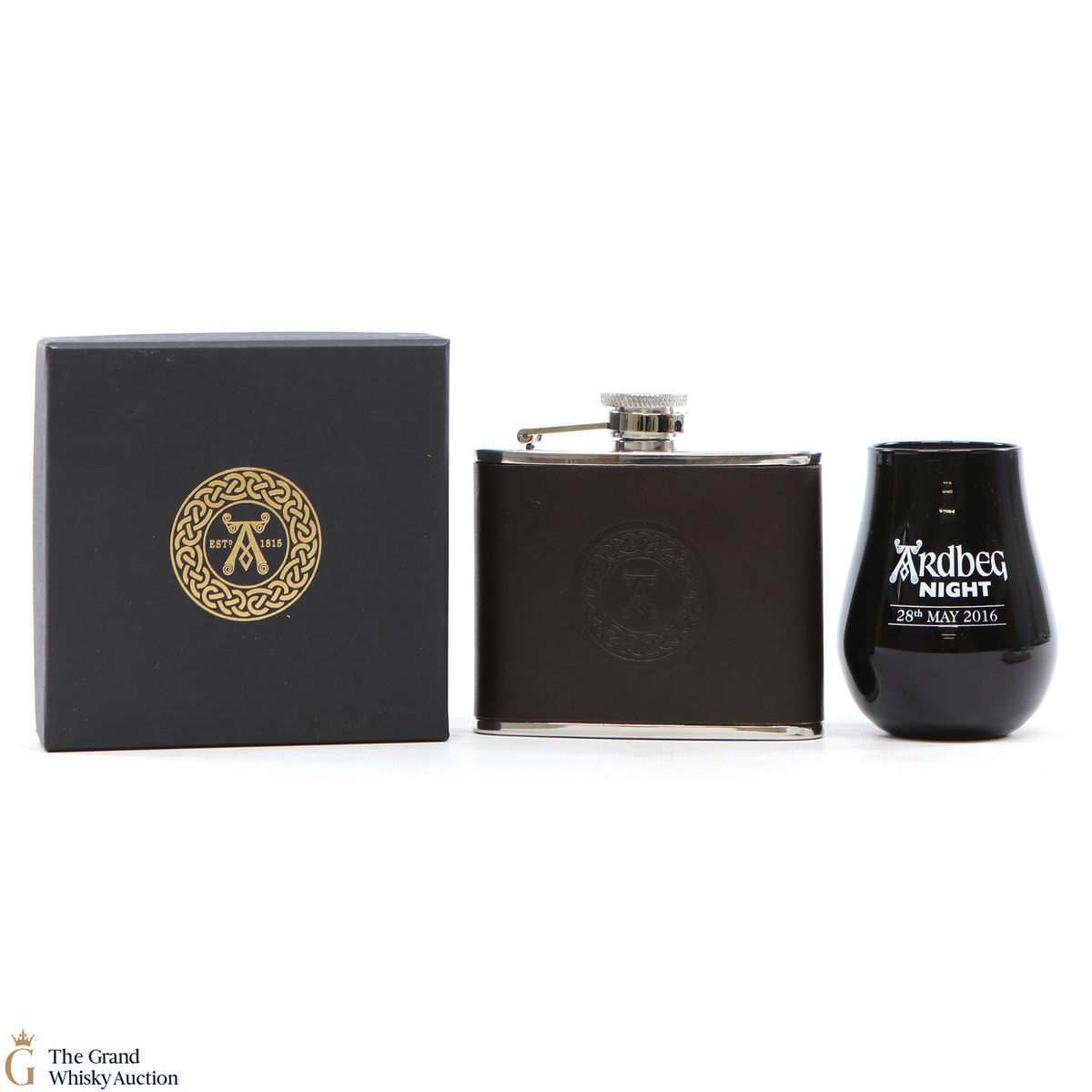 Ardbeg - Hip Flask + Ardbeg Night 2016 Glass