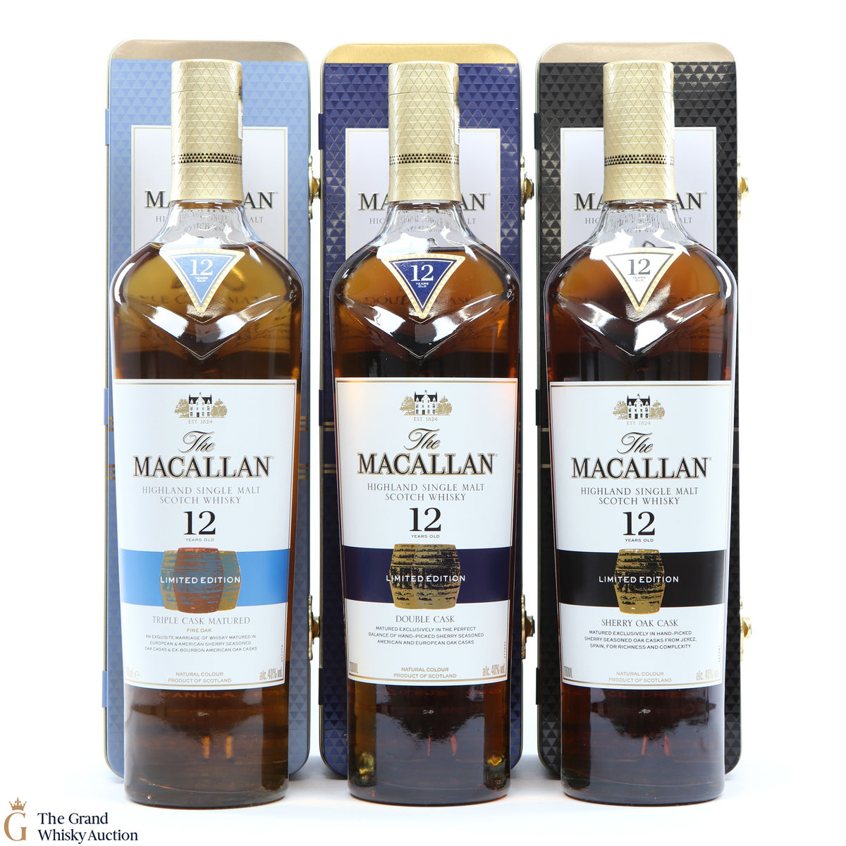 Macallan - 12 DC, 12 SO, & 12 TC Limited Edition Tins (3 x 70cl)