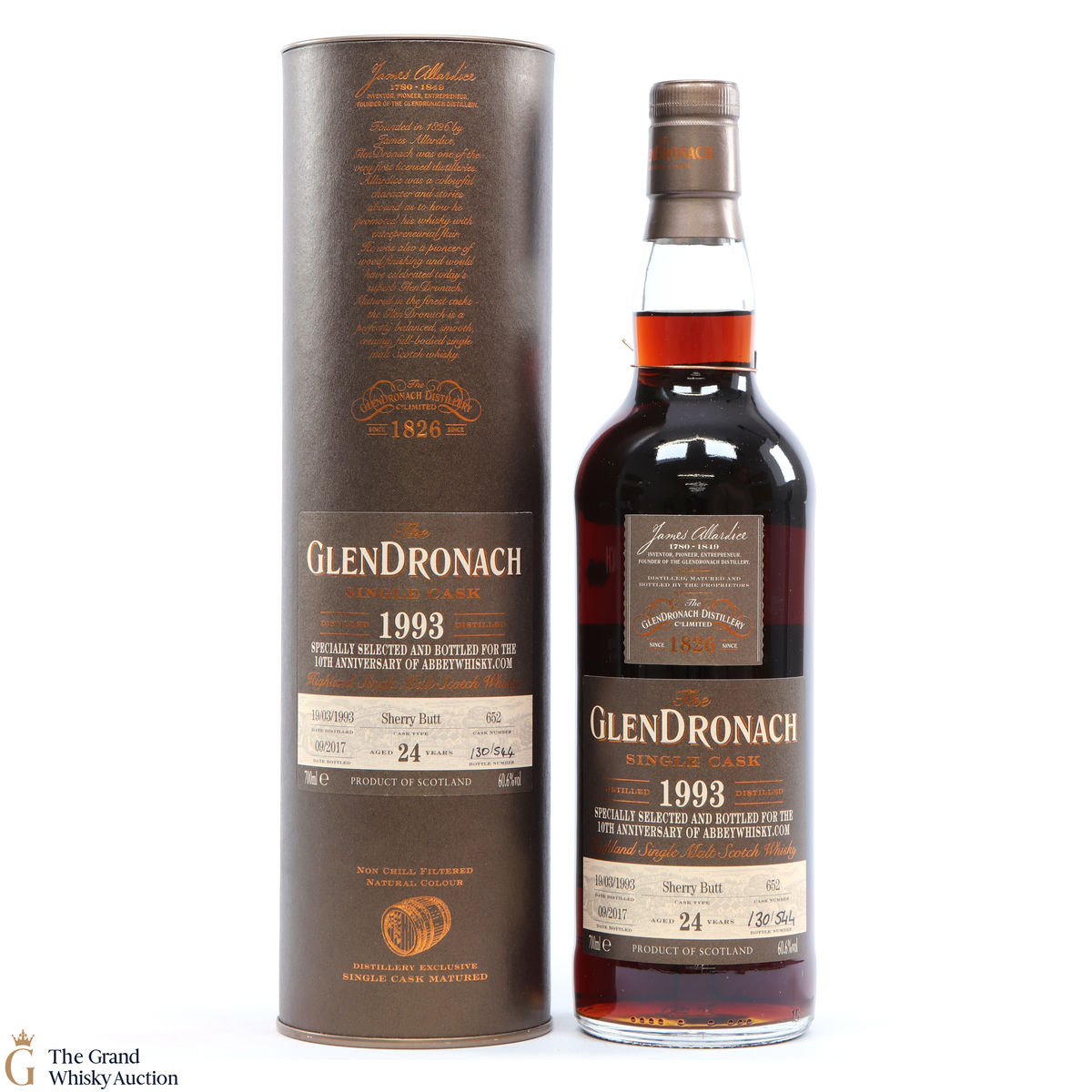 Glendronach - 24 Year Old - 1993 Single Cask #652 - Abbey Whisky 