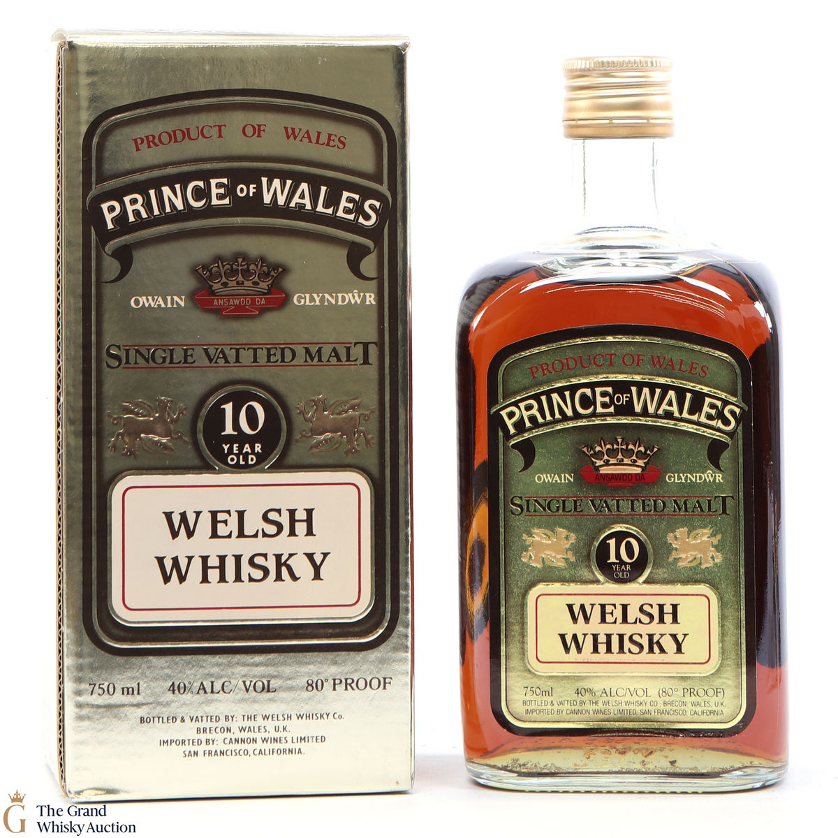 Prince of Wales - Single Vatted Malt 10 Year Old Welsh Whisky 75cl 