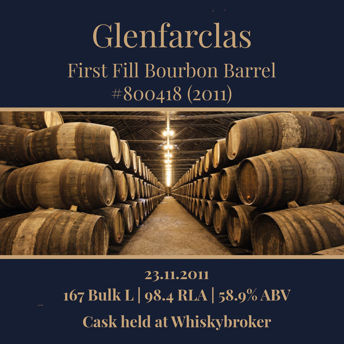 Glenfarclas - 2011 1st Fill Bourbon Barrel #800418 - 167.06 Bulk L 58.9% | Held In Bond