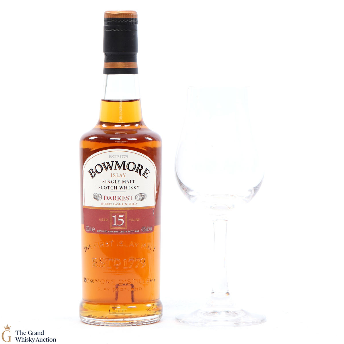 Bowmore - 15 Year Old - Darkest (20cl) & Glass