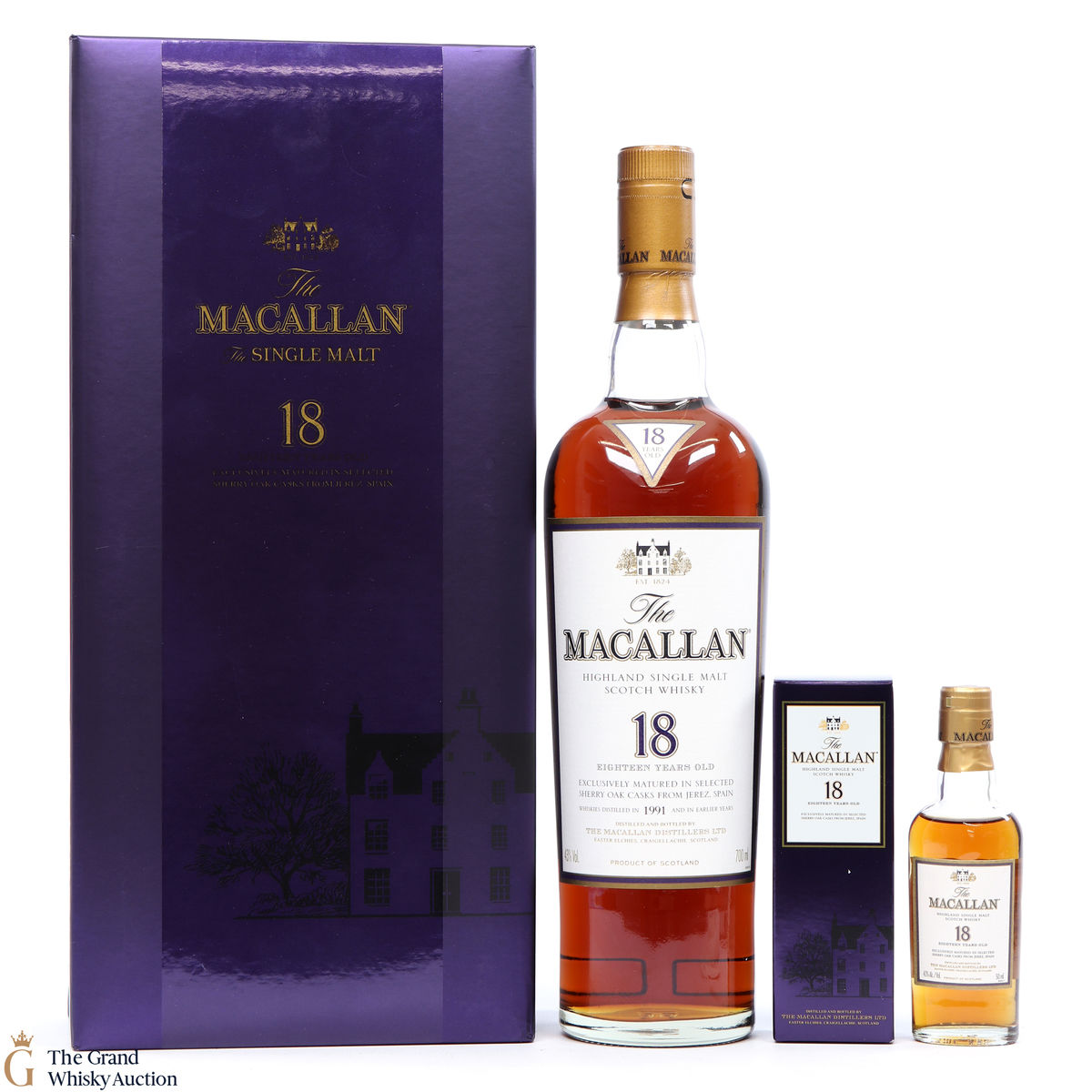 Macallan - 18 Year Old - 1991- Gift Set  (70cl & 5cl)