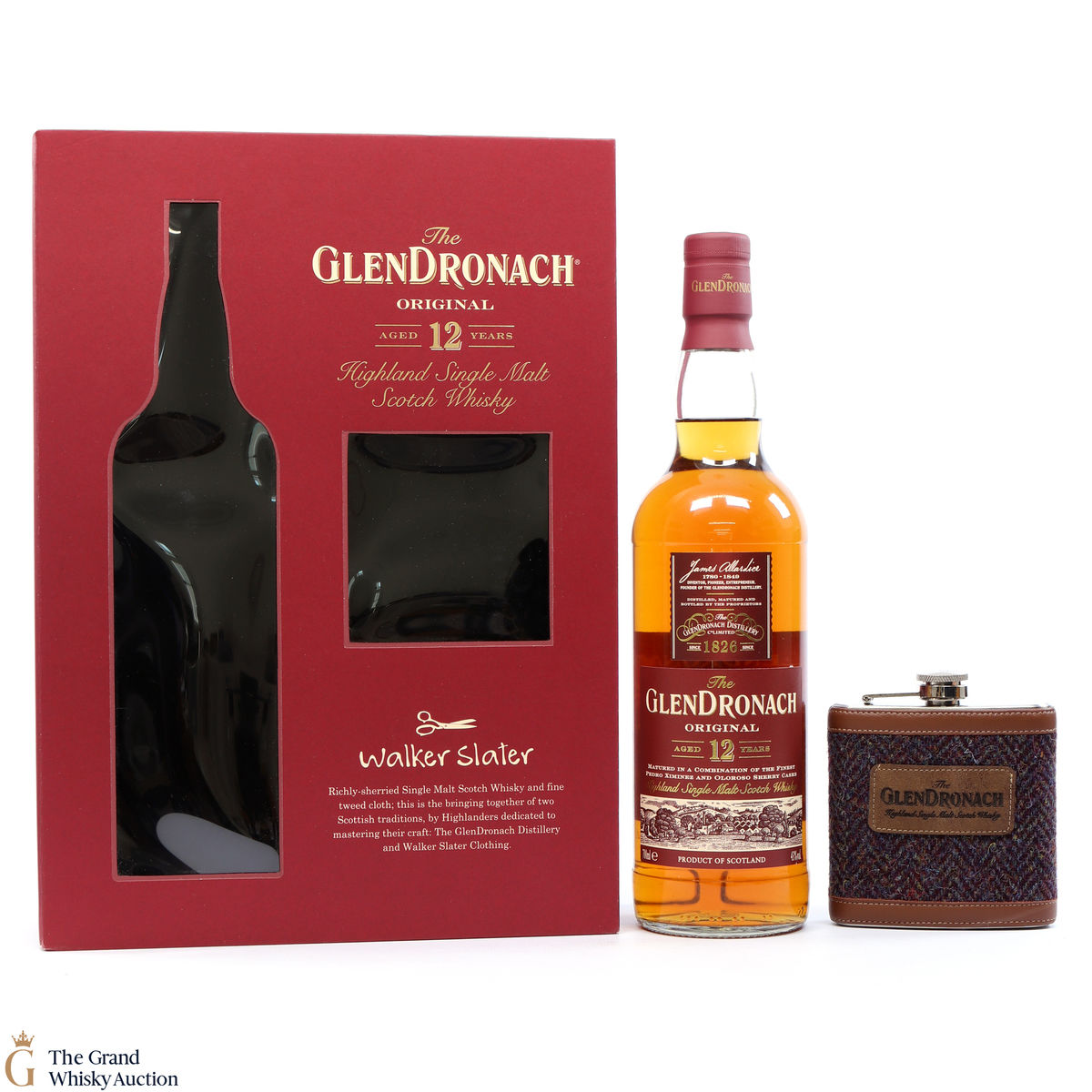 GlenDronach - 12 Year Old - Walker Slater Hip Flask Gift Pack