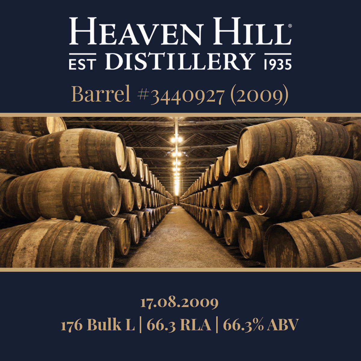 Heaven Hill - 2009 Barrel #3440927 - 176 Bulk L 66.3% | Held In Bond