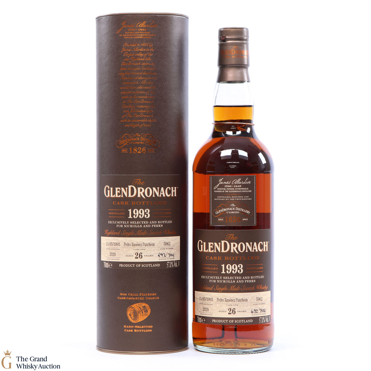 Glendronach - 26 Year Old - 1993 Single Cask #5962 - Nickolls & Perks