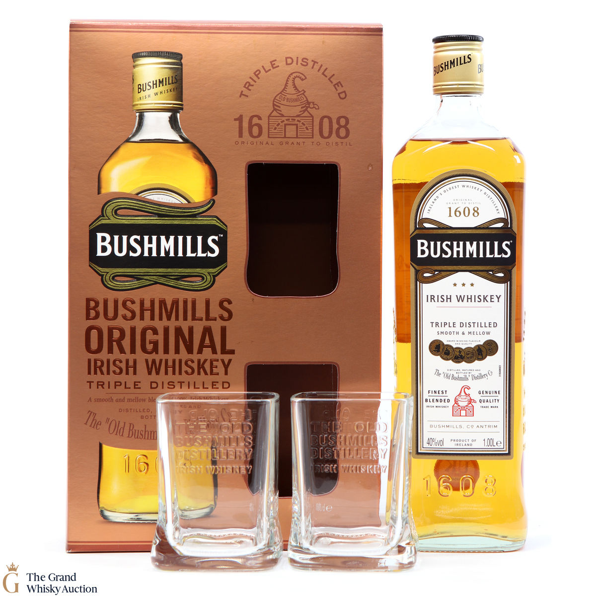 Bushmills - Original - Triple Distilled - Irish Whisky & Glasses