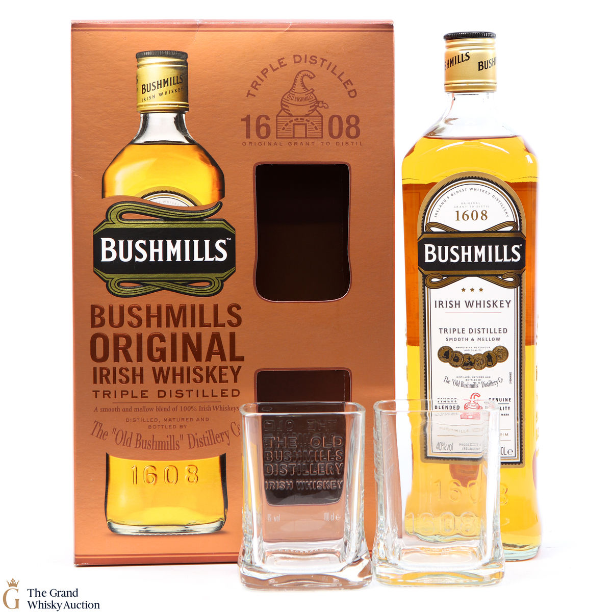 Bushmills - Original - Triple Distilled - Irish Whisky & Glasses