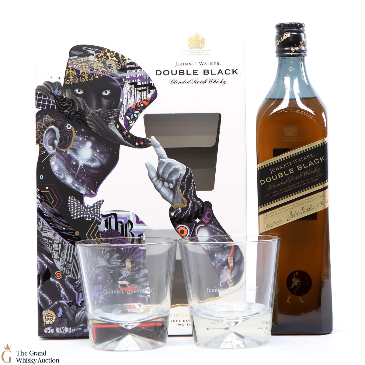 Johnnie Walker - Double Black & Glasses - Limited Edition Giftset
