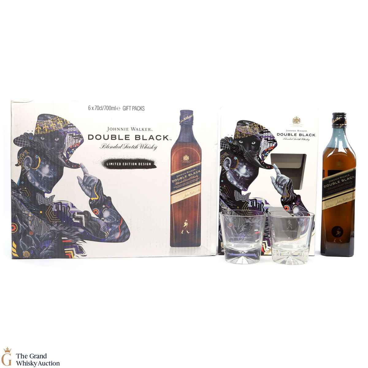 Johnnie Walker - Double Black & Glasses - Limited Edition Giftset - (6x70cl)