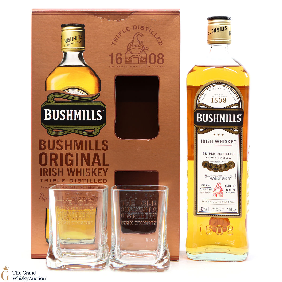 Bushmills - Original - Triple Distilled - Irish Whisky & Glasses
