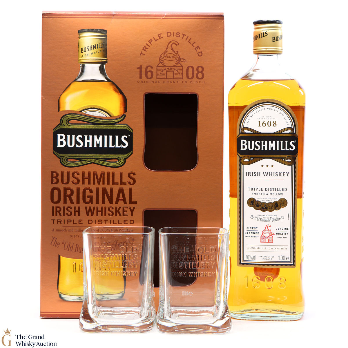 Bushmills - Original - Triple Distilled - Irish Whisky & Glasses