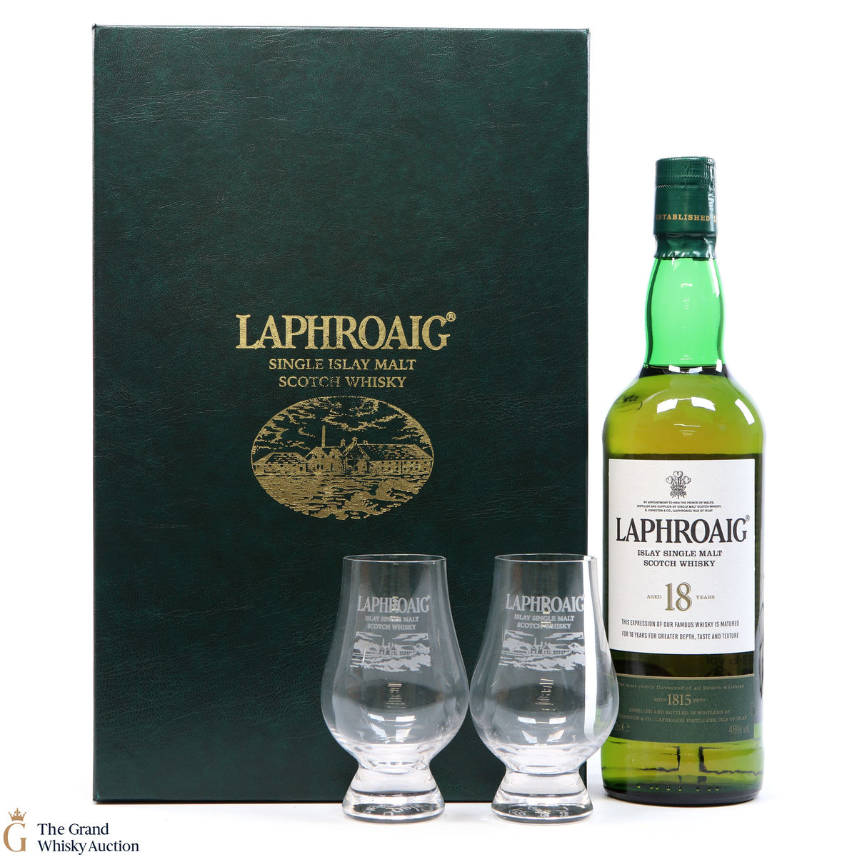 Laphroaig - 18 Year Old + Glasses
