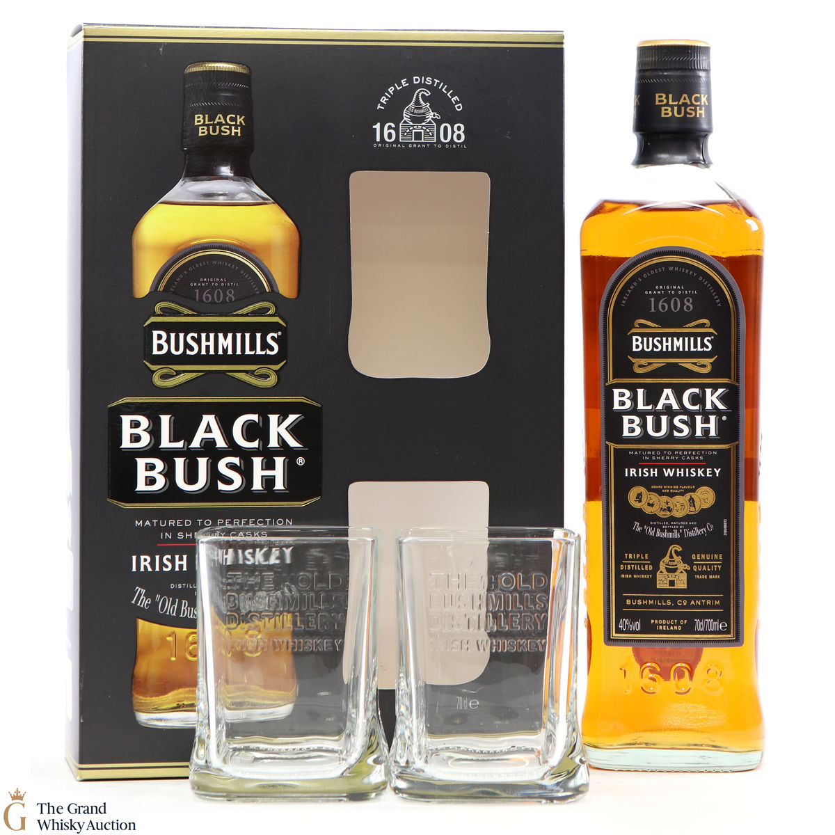 Bushmills - Black Bush & Glasses