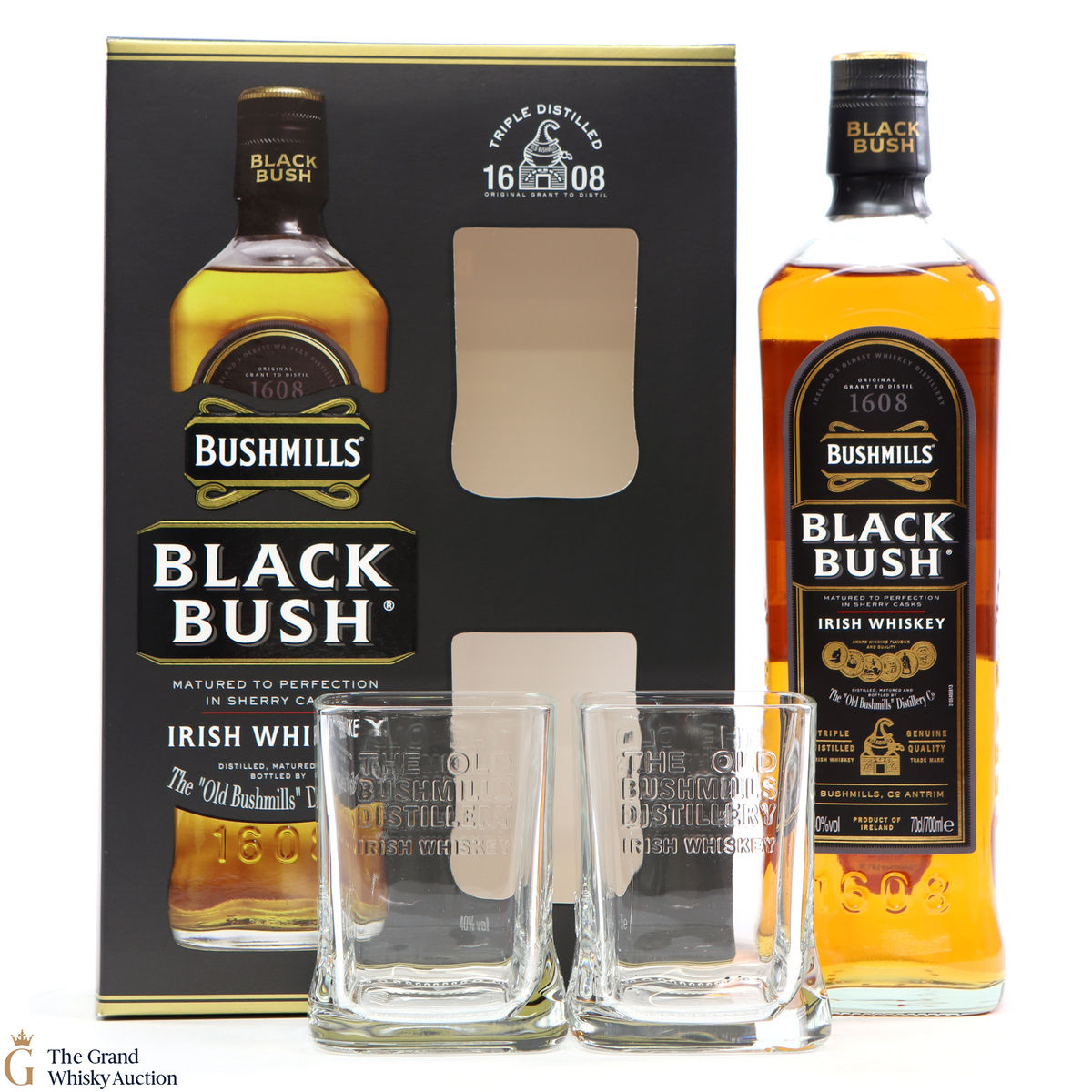 Bushmills - Black Bush & Glasses