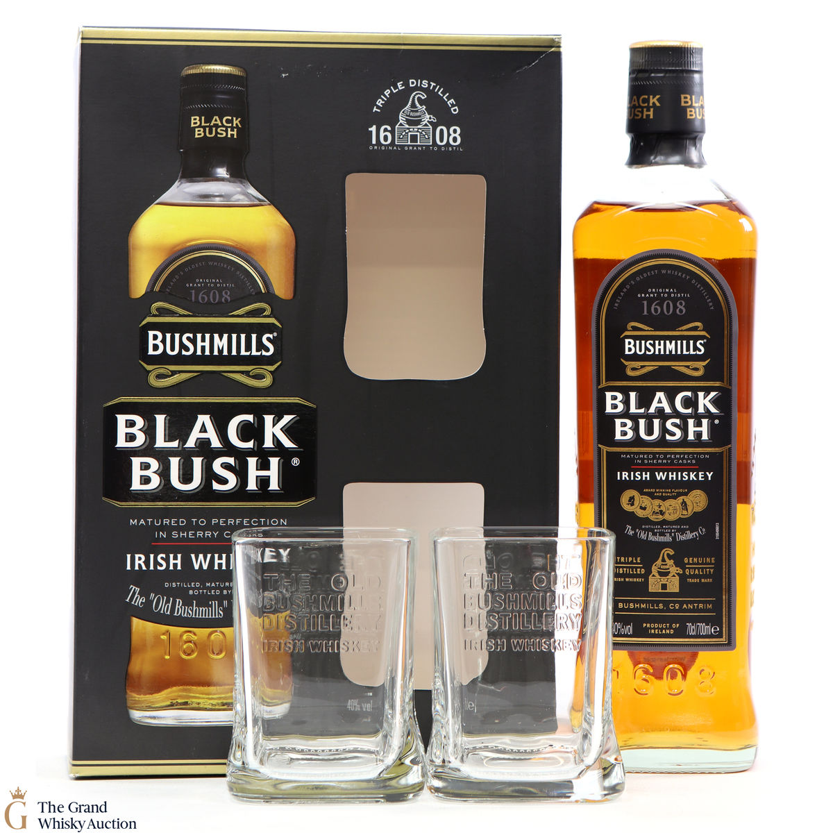 Bushmills - Black Bush & Glasses