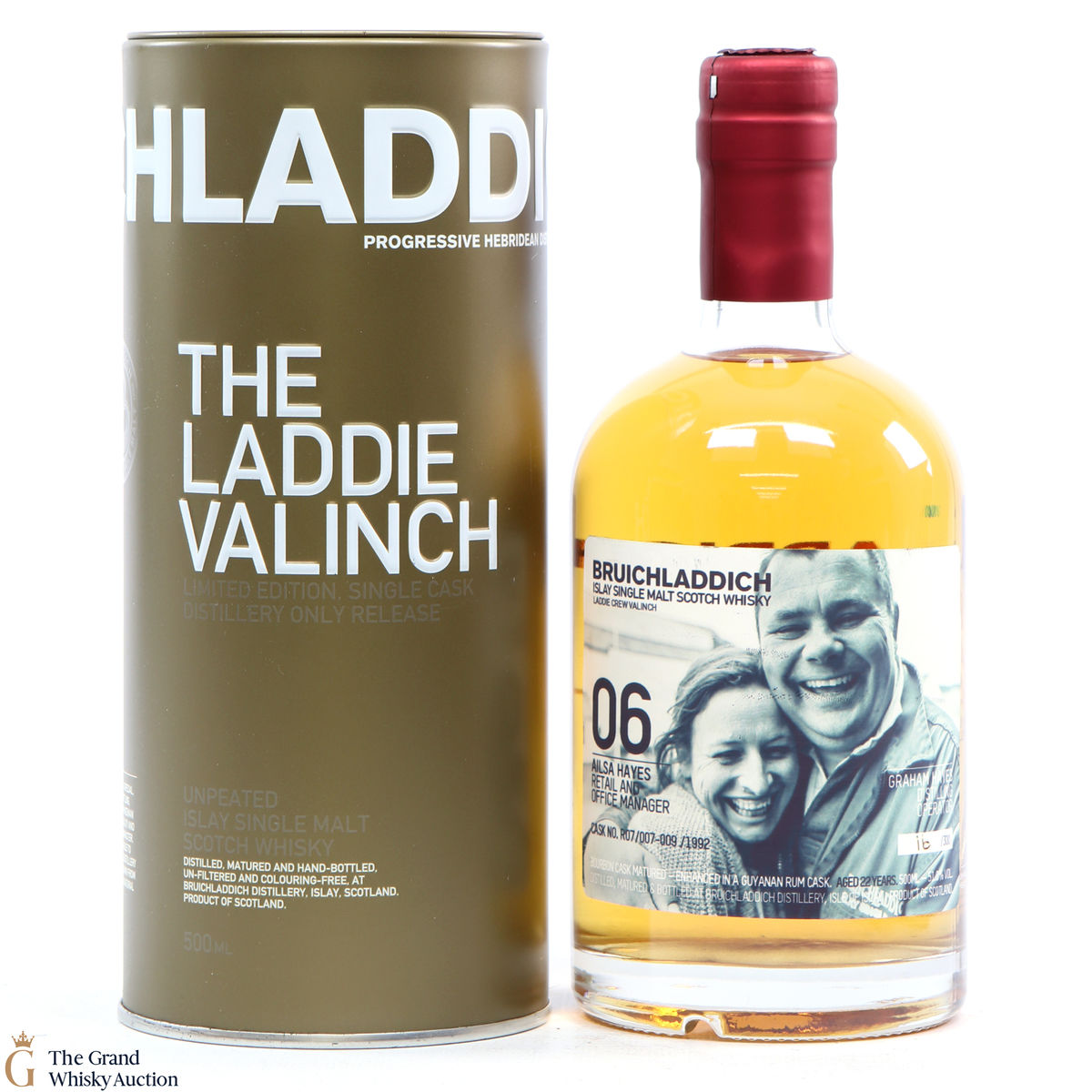 Bruichladdich  - 22 Year Old 1992 - Ailsa & Graham Haynes - Laddie Crew Valinch