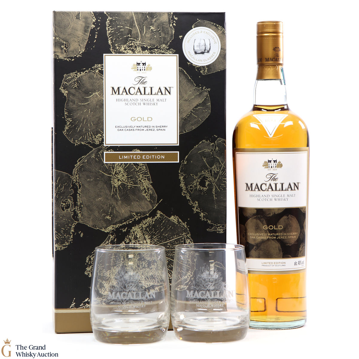 Macallan - Gold - Limited Edition with 2x Glasses